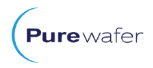 Purewafer logo with blue crescent